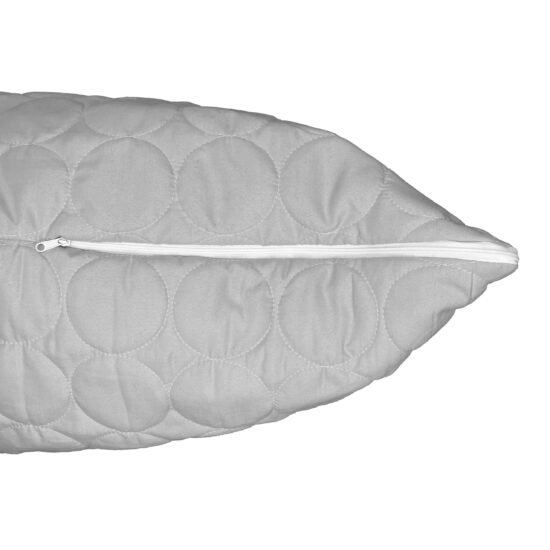 poduszka szara zamek Pikowana poduszka z wypełnieniem silikonowym zapinana na zamek 70x80 cm,poduszka z zamkiem